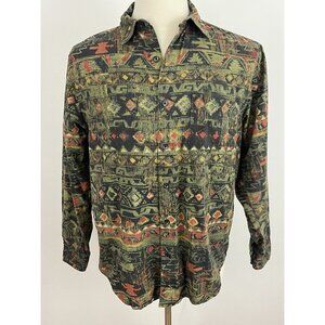 Territory Ahead Men's M Southwest Shirt Cotton Button Front Green